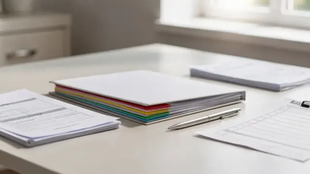 Notfallordner mit sortierten Unterlagen und Checkliste zur Dokumentation für den Notfall