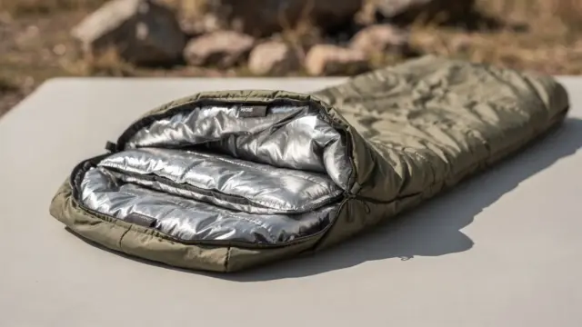 Notfallschlafsack mit Isolierung und Wärmeschutz als Thema für den Artikel