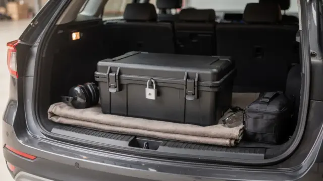 Abschließbarer Waffenkoffer im Kofferraum als Motiv zu Waffe gesichert transportieren nach WaffG