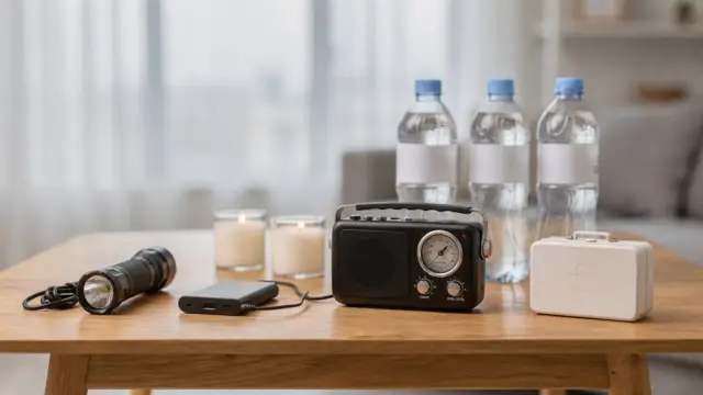 Notfallausrüstung für den Blackout im Haus und in der Wohnung mit Taschenlampe, Powerbank und Radio